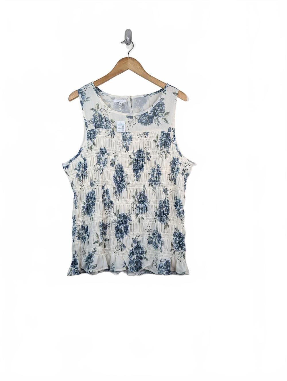 NWT Maurices Floral Smocked Sleeveless Top Size 2X
